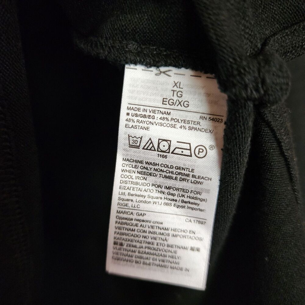 Gap Womens Pullover V-Neck Sweater Size XL Black Lightweight Split Seams - Picture 8 of 10